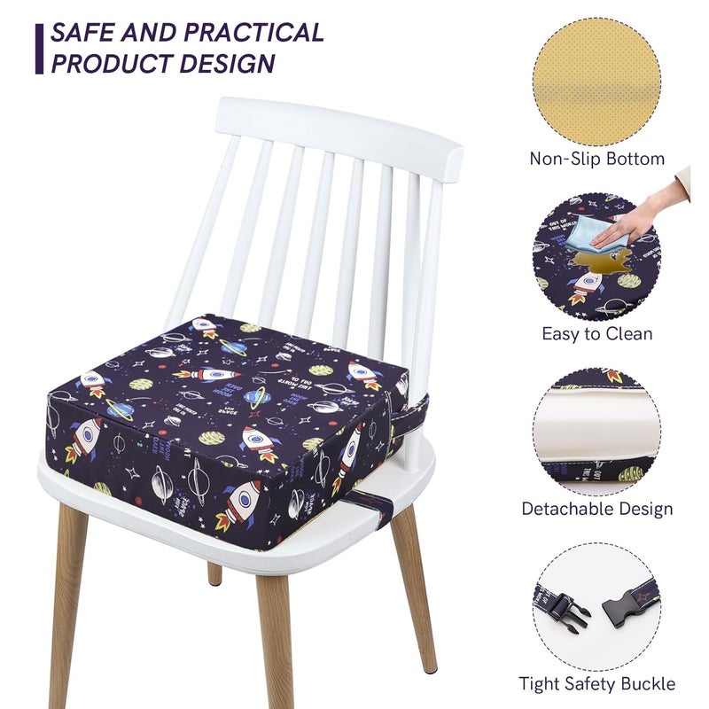 KAGIWEI Booster Seat for Kitchen Chair - Strong Support Toddler Booster Seat for Dining Table, Portable Booster Chair with Adjustable Elasticity Straps for Toddlers Eating Travel Home - Image 3